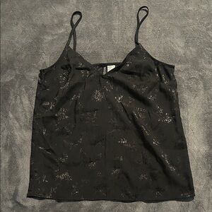 H&M Black Floral Camisole Top